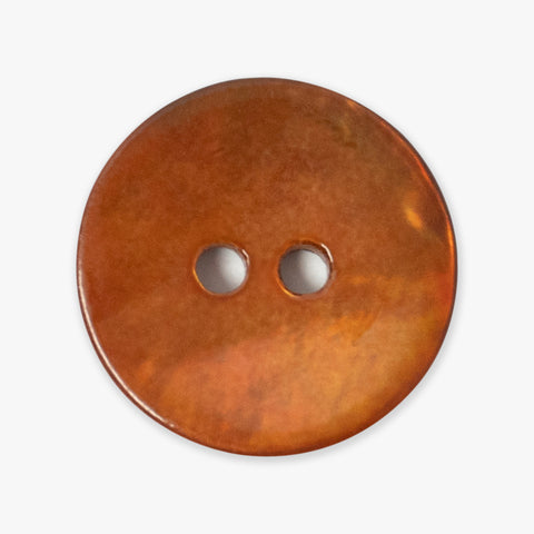 Iridescent Orange Shell Buttons | 2-Hole | 15mm