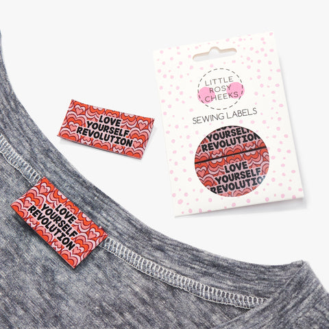 'LOVE YOURSELF REVOLUTION' Pack of 6 Sewing Labels