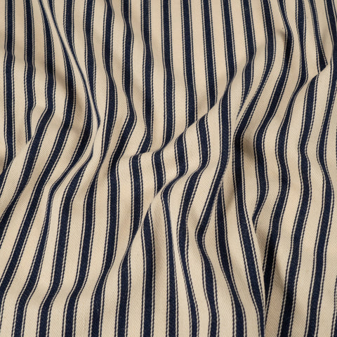 Navy Canvas Ticking Stripes Fabric