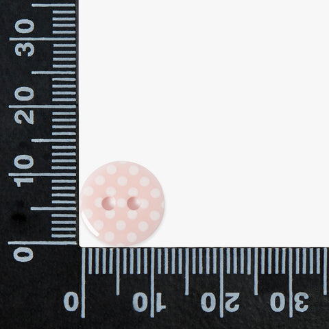 Pale Pink and White Polka Dot Buttons | 2-Hole | 12mm/15mm