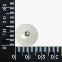 Pearl Diamante Buttons | 1-Hole | 18mm