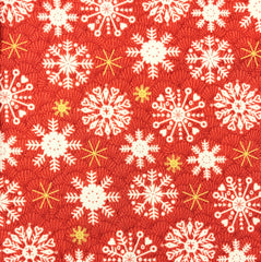Makower Merry Snowflakes Red 100% Cotton Fabric