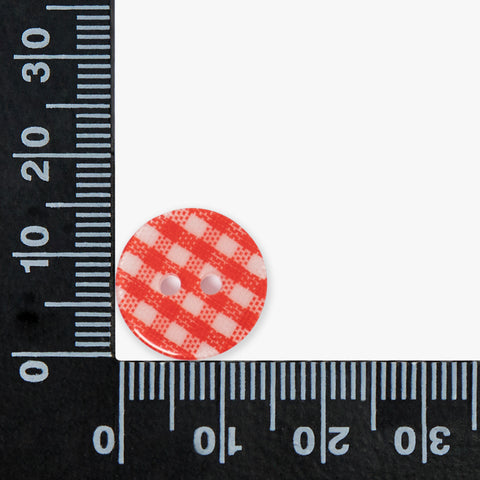 Red Gingham Check Buttons | 2-Hole | 15mm