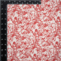Red Skies Floral Cotton Lawn Fabric