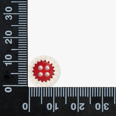 Red and White Buttons | 4-Hole | 13mm