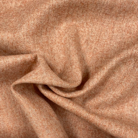 Salmon Wool Mix Tweed Fabric