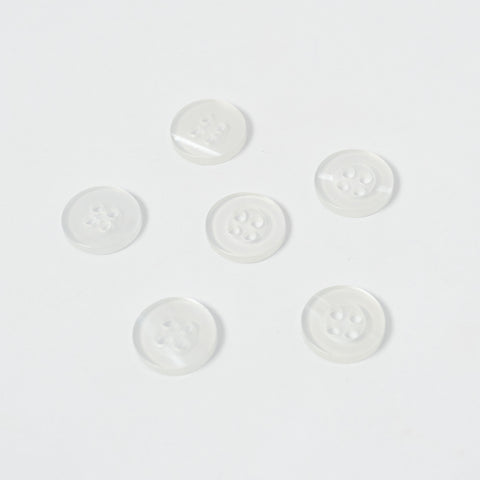 White Cotton Buttons | 4-Hole | 10mm