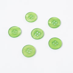 Translucent Green Buttons | 4-Hole | 15mm