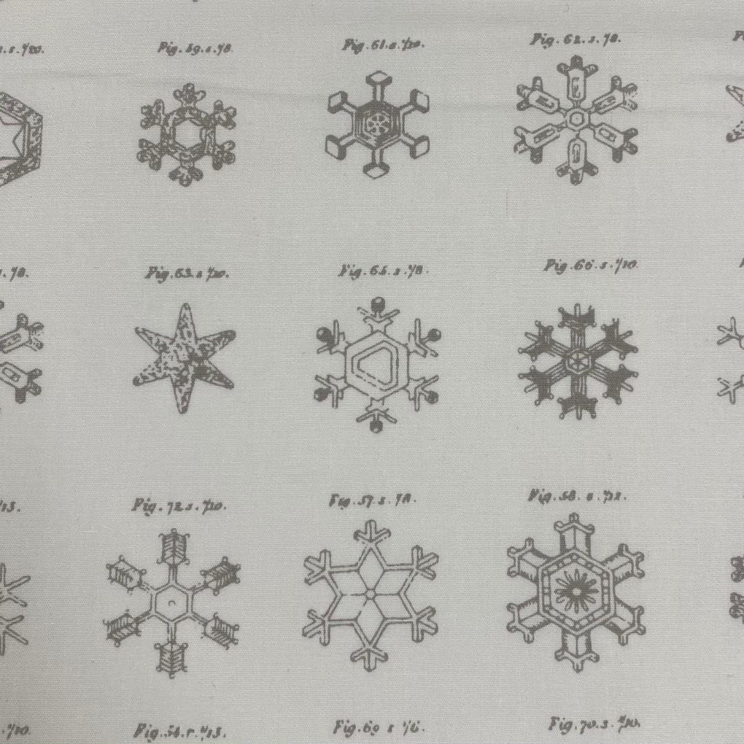 Snow Crystals Ash Cotton Fabric