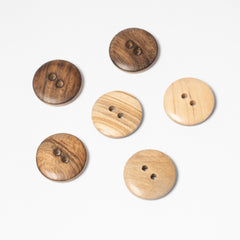 Wood Plain Smooth Buttons | 2-Hole | 18mm