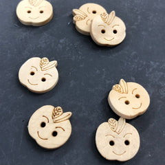 18x15mm Wood Apple Buttons