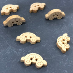 19 x 11mm Wood Car Buttons