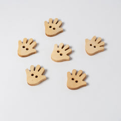 Wooden Hand Buttons | 2-Hole | H17mm x W18mm