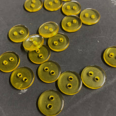 10mm diameter Yellow Clear Buttons