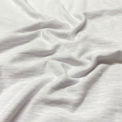 White Linen Slub Jersey Fabric