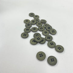 Dark Olive Cotton Buttons | 4-Hole | 15mm