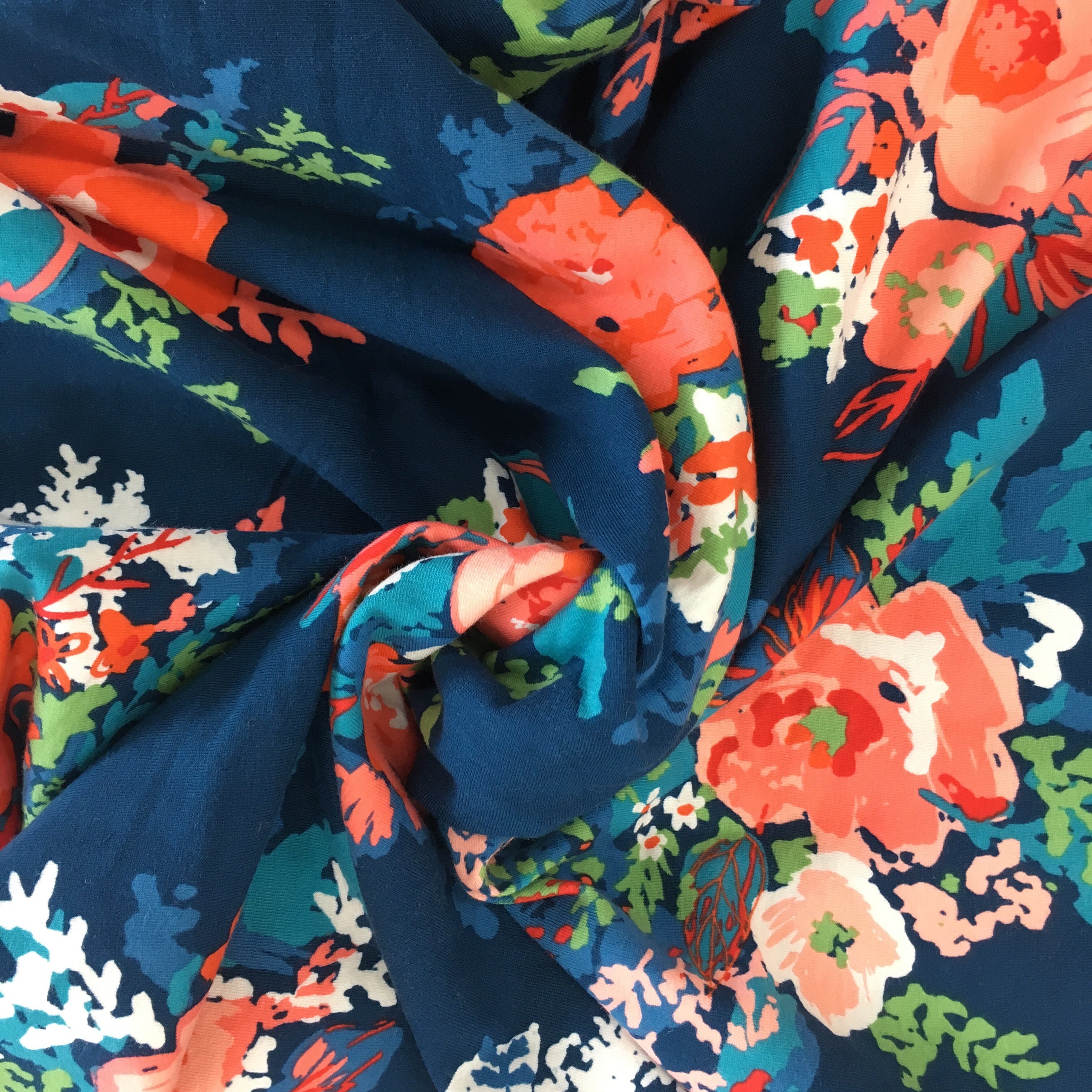 Floral Mix Cotton Jersey Fabric