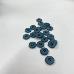 Teal Cotton Buttons | 4-Hole | 15mm