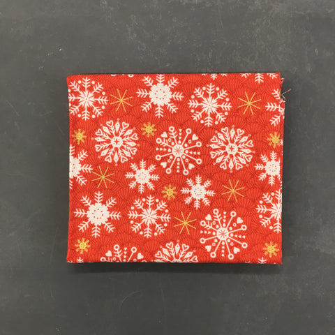 Makower Merry Snowflakes Red