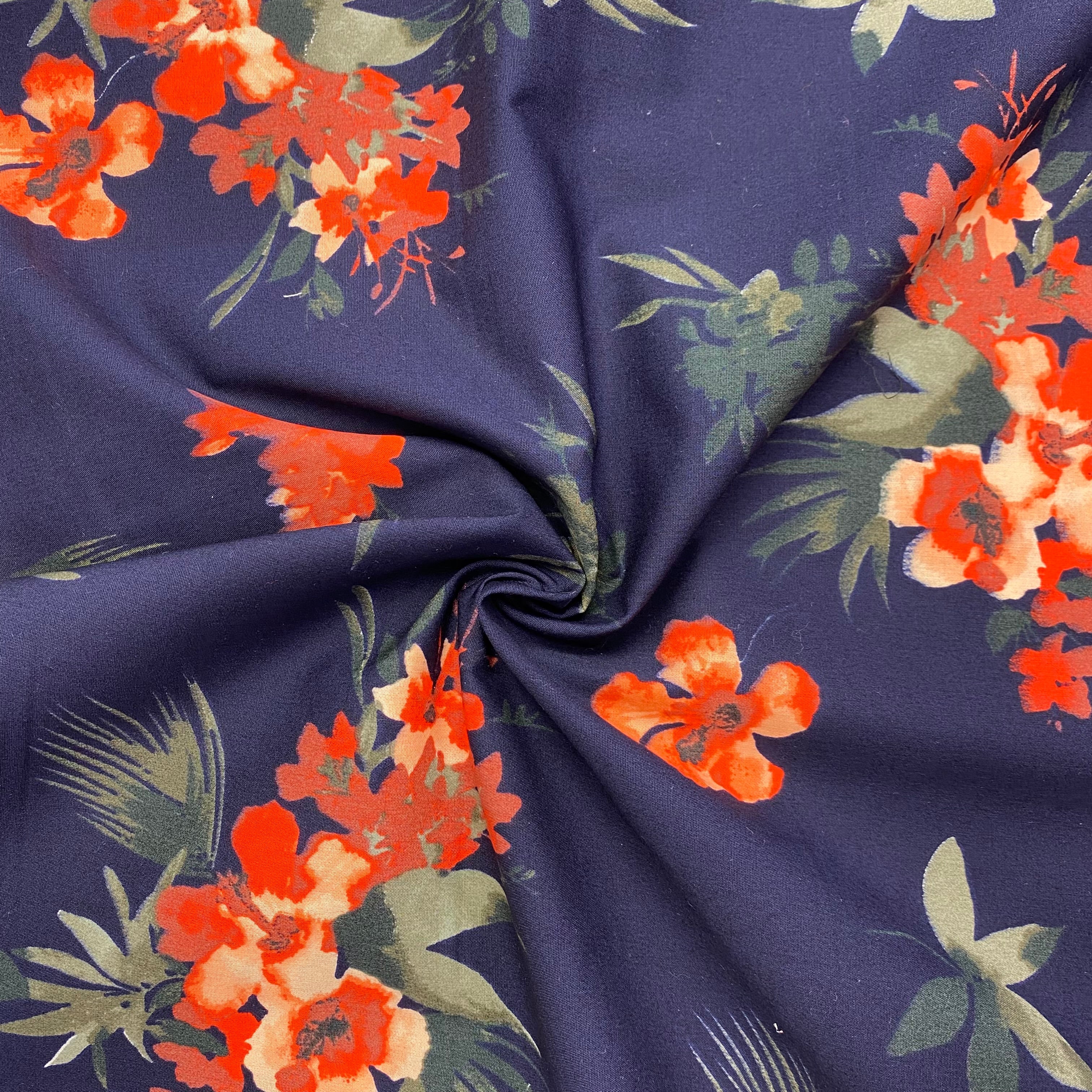 Hawaiian Tropical Print Cotton Lawn Fabric