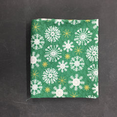 Makower Merry Snowflakes Green Fabric